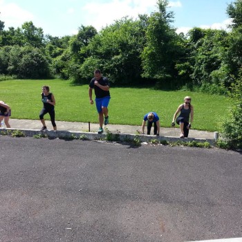 Outdoor boot camp class