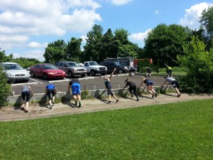 Outdoor boot camp class