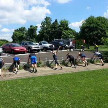 Outdoor boot camp class