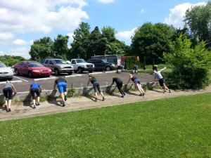 Outdoor boot camp class