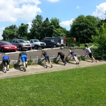 Outdoor boot camp class